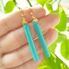 Dangle Earrings In Fashionable Turquoise Long For Women Unique Elegance And Charm Banquet Wedding Jewelry Simple Eardrop