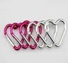 Heart Shaped Carabiner Aluminum Alloy Outdoor Hook Buckle for travelling camping hiking Colorfu mini metal climbing hook Key rings accessary