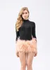Women's Shorts Natural Ostrich Fur Feather Pants Tight 2023 For Party Music Festival Sexy Furry Fluffy