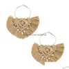 Dangle Lustre Boho Ethnique Colorf Gland Boucles D'oreilles Fil De Coton À La Main À Franges Noué Boucle D'oreille Pour Les Femmes Bijoux Drop Delivery Dhrwu