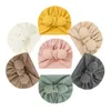 2 stuks haaraccessoires babymuts met strik effen kleur jacquard meisje tulband hoed winter lente warme muts