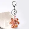 Keychains koreanska graciösa Joker Crystal Keychain Fashion Trendy Shiny Flower Key Holder 2023 Kvinnor Ring eleganta väsktillbehör