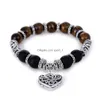 Perles Pierre Naturelle Bracelets 7 Reiki Chakra Guérison Nce Perles Coeur Bracelet Pour Hommes Femmes Stretch Yoga Bijoux Drop Delivery Dh46V