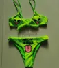 Maillots de bain pour femmes 2022 femmes maillot de bain deux pièces Halloween Alien Print vert rembourré Bikini soutien-gorge + Sexy slips Femme Sexy maillot de bain maillots de bain J230603