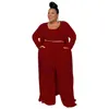 Casual Women Plus Size Tracksuits Fashion Sports Home Robe Coat Pants Three Pieces Suit Women's Clothing Large Sizes for Female L/XL/2XL/3XL/4XL/5XL