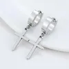 Kolczyki obręcze 1PC moda kolczyka krzyżowa stali nierdzewnej -gotowa biżuteria