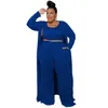 Casual Women Plus Size Tracksuits Fashion Sports Home Robe Coat Pants Three Piece Passar Kvinnokläder Stora storlekar för kvinnlig L/XL/2XL/3XL/4XL/5XL