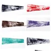 Headbands Elastic Tiedye Sweatband Wide Sports Gym Women Head Wrap Fitness Yoga Hair Bands Accessories Turban Drop Delivery Jewelry Dhosr