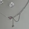 Pendentif Colliers Mode Goth Rose Cristal Coeur Perle Zircon Chaîne Collier Esthétique Pour Les Femmes Y2K Doux Bijoux Accessoires