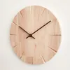 Wandklokken Creatieve Nordic Minimalistische Klok Hout Woonkamer Klassiek Stil Modern Design Eenvoudig Horloge Woondecoratie W6C