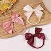 2PCS Hair Accessories 1Pcs Baby Bows Headband Satin Bands for Cute Girls Hairbands Newborn Headwear Kids Wholesale