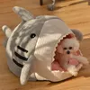 Mats Shark Shape Pet House Cat Bed Dog Bed Warm Confortable Cushion Pet Basket Soft Puppy Kitten Mat Bag Washable Pet Products