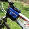 waterproof bike saddle bags Bicycle Front Tube Bags Reflective bikes package with mesh phone Pannier bag frame bag road bike