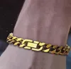 Kubansk armband med titan pläterade 18k, hiphop-stil för män och kvinnor, med ett speciellt runda marksmycken som inte bleknar