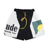 Designer mode sportshorts Rhude zomer korte strandbroek heren hoge kwaliteit puur katoen streetwear losse maat vijfpunts basketbal