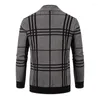 Herrtröjor 2023 Fashion Cardigan Men's Knit Winter Coats Business Casual Jackets Male Topps Man Coat Size M-5XL Knitwear 2 Färger