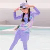 Girls 'Two Piece Set 3-11 år gammal långärmad skid 2021 Barnens söta tryck baby badkläder P230602 trevligt