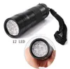 12 LED UV Light Flashlight 보라색 395-400NM 울트라 바이올렛 조명 알루미늄 합금 손전등 토치 전갈 탐지기 파인더 배터리 램프