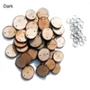 Pendant Necklaces 50Pcs/pack Blank Wood Pendants Round/Heart/Star/Tree/Moon Shaped With Holes Tags Craft Iron Circles