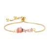 Charm Bracelets Natural Gem Stone Bracelet Irregular Crystal Stretch Chip Beads Bangles Pulseira de Quartzo para Mulheres