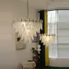 Lampadari Rotondi Ovali Foglie di vetro dorato Lampade a sospensione Lampadario a LED dimmerabile Illuminazione Lustro Apparecchio a sospensione Lampen per Foyer