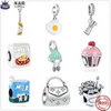 Für Pandora Charms authentische 925er Silberperlen Whisk Egg Chicken Roll Beer Bead