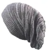 Hot winter women knitted hats warm slouch Beanies for Adults Trendy Warm Chunky Soft Stretch Cable wool cap Knit Beanie Stingy Brim Hat