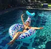 Vatten flytande sjöjungfru madrass Lady Girl Swim Pool Seat Ring Rubes Uppblåsbar djurflöt