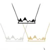 Pendant Necklaces Gold Sier Plated Minimalist Mountain Top Snowy Necklace Hiking Outdoor Travel Jewelry Mountains Climbing Gifts Dro Dht0R