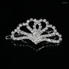 Grampos de cabelo com strass floral tiara charme animais de estimação ou meninas clipe jóias ornamento acessórios 6 pçs lote frete grátis