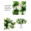 Dekorativa blommor 5st konstgjorda blommor Silk Rose White Eucalyptus lämnar Peony Bouquet Fake For Wedding Table Party Vase Home Decor