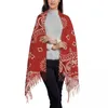 Foulards Cool Rouge Bandana Paisley Style Écharpe Wrap Femmes Long Hiver Chaud Gland Châle Unisexe