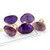 Pendant Necklaces High Quality Natural Amethyst Agate Ring Stone Gem Decoration Accessories Making Couple Necklace For Men And Women 25x30mm