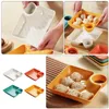 Dinnerware Sets 4 Pcs Pp Snack Plate Plastic Tableware Sushi Serving Plates Clear Containers Home Dessert Dumpling Dishes White Square