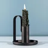 Candle Holders 2 Pcs Candlestick Iron Holder Retro Style Household Decoration Tray Small Wedding Venue For Home Desktop Bookshelf