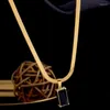 Hanger Kettingen 2023 Geometrisch Senior Kristal Vierkant Roestvrij Stalen Ketting Mode-sieraden Fijn Voor Vrouw