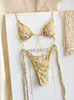 Женские купальники Zrtak 2023 Bikinis Micro Thongs Swimsuit Женщины для купания костюмы Biquinis Bangage Packwear Print Print Sexy Bikini Sets J230603