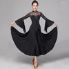 Stage Wear Elegant Ballroom Competition Dress Women Mesh Performance Costume Waltz Dresses Modern Dance Outfit Tango Dancewear DL8556