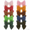 Accessoires de cheveux Couleur unie Enfants Arcs Clip pour Filles Mignon Coton Épingles À Cheveux Bowknot Barrettes Chapeaux Cadeau en gros