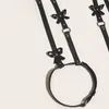 Cinture Donne Sexy Giarrettiere Ecopelle Corpo Bondage Cage Sculpting Harness Coscia Clip Cintura multistrato stile Goth