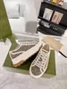Designers Tennis Sneaker Canvas Luxurys Shoe Beige White Black Washed Jacquard Denim Women Shoes Ace Rubber Sole brodered Vintage Casual Sneakers