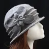 Kapieczki z szerokim brzegiem Kaputa Kopiące Dome Fedora Middora Ladies Wool Hat Hat Mom Hats In Aucien and Winter Warm Cap 230602