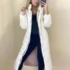 Parkas de piel sintética con cuello levantado para invierno para mujer, abrigos con cinturón de corbata a la moda, chaquetas largas de algodón con abertura lateral elegante para mujer