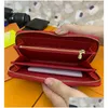 Europe Designer Fashion Single Zipper Organizer Men Women Leather Wallet Lady Without Box Drop Delivery Dhqmc