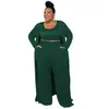 Casual Women Plus Size Tracksuits Fashion Sports Home Robe Coat Pants Three Piece Passar Kvinnokläder Stora storlekar för kvinnlig L/XL/2XL/3XL/4XL/5XL