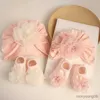 Accessoires de cheveux 2pcs chaussettes de chapeau de bébé ensemble fleuris nourrissures de cape d'été nouveau-nés Indian à la cheville