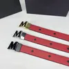 Letter M Fashion Belts For Women Designer Belt Justerbar Metal Ceinture Homme Silver Color Buckles Printing Cintura Moderna färger Läderbälte Retro Modern F23