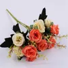 Decorative Flowers 12 Heads Artificial Silks Small Peony Rose Fake Flower For Wedding Garden Table Party Outdoor Home Decor Pink