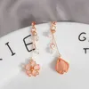 Charm Romantische Elegante Kersenbloem Oorbellen Voor Vrouwen Zoete Licht Roze Lange Tassel Drop Earring Meisjes Partij Bruiloft Sieraden R230603