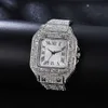 Dameshorloges Luxe Iced Out Hip Hop Bust Down Unisex Diamond Watch Roestvrij staal Bezaaid Pols 230602